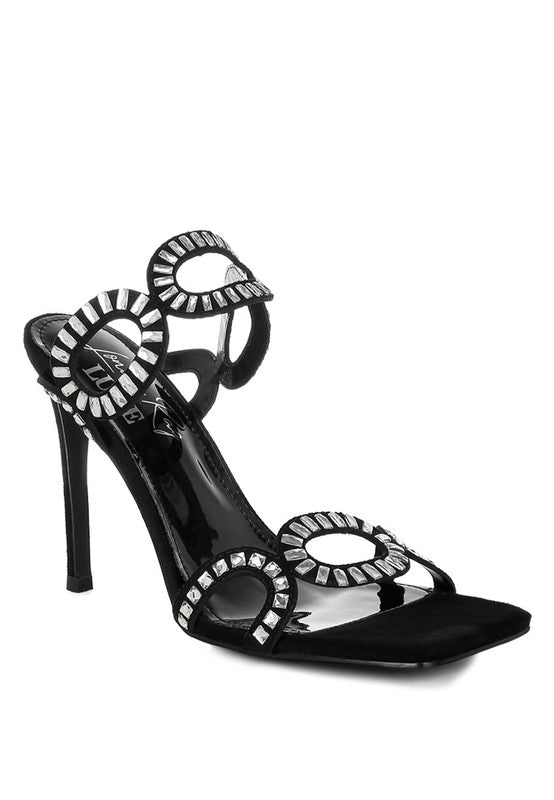 Romashka Cut Out Detail Stiletto Heel Sandals