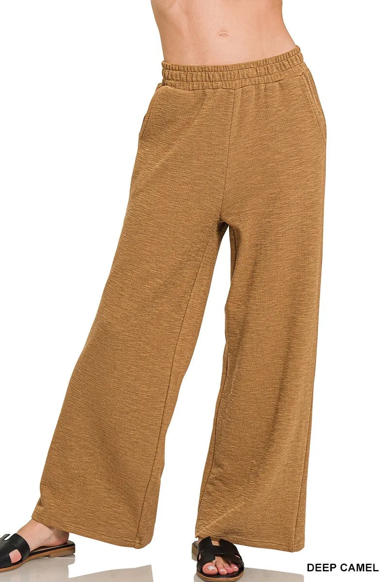Cotton Slub Wide Leg Pants