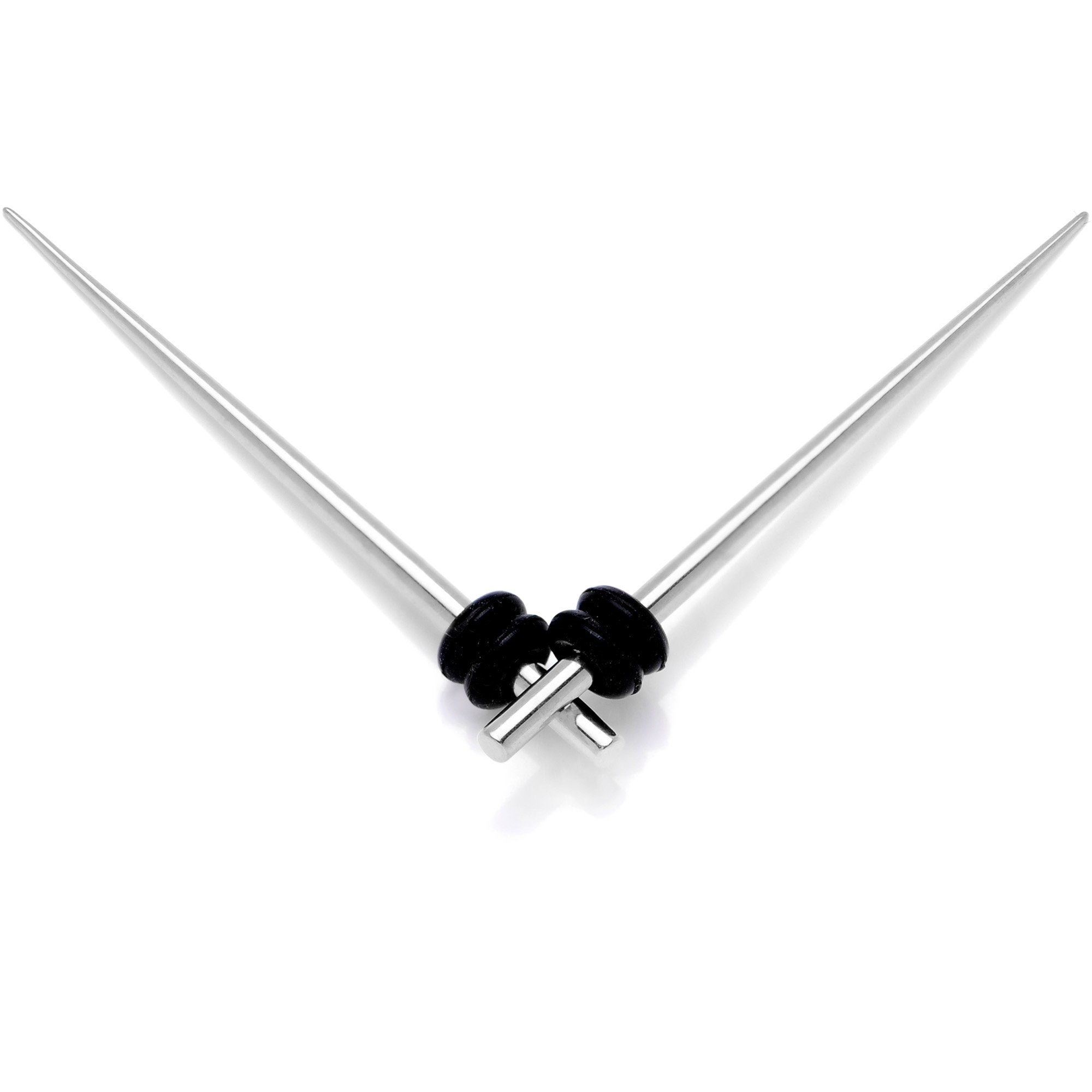 Stainless Steel Micro Taper Straight Plug Set 14G to 8G
