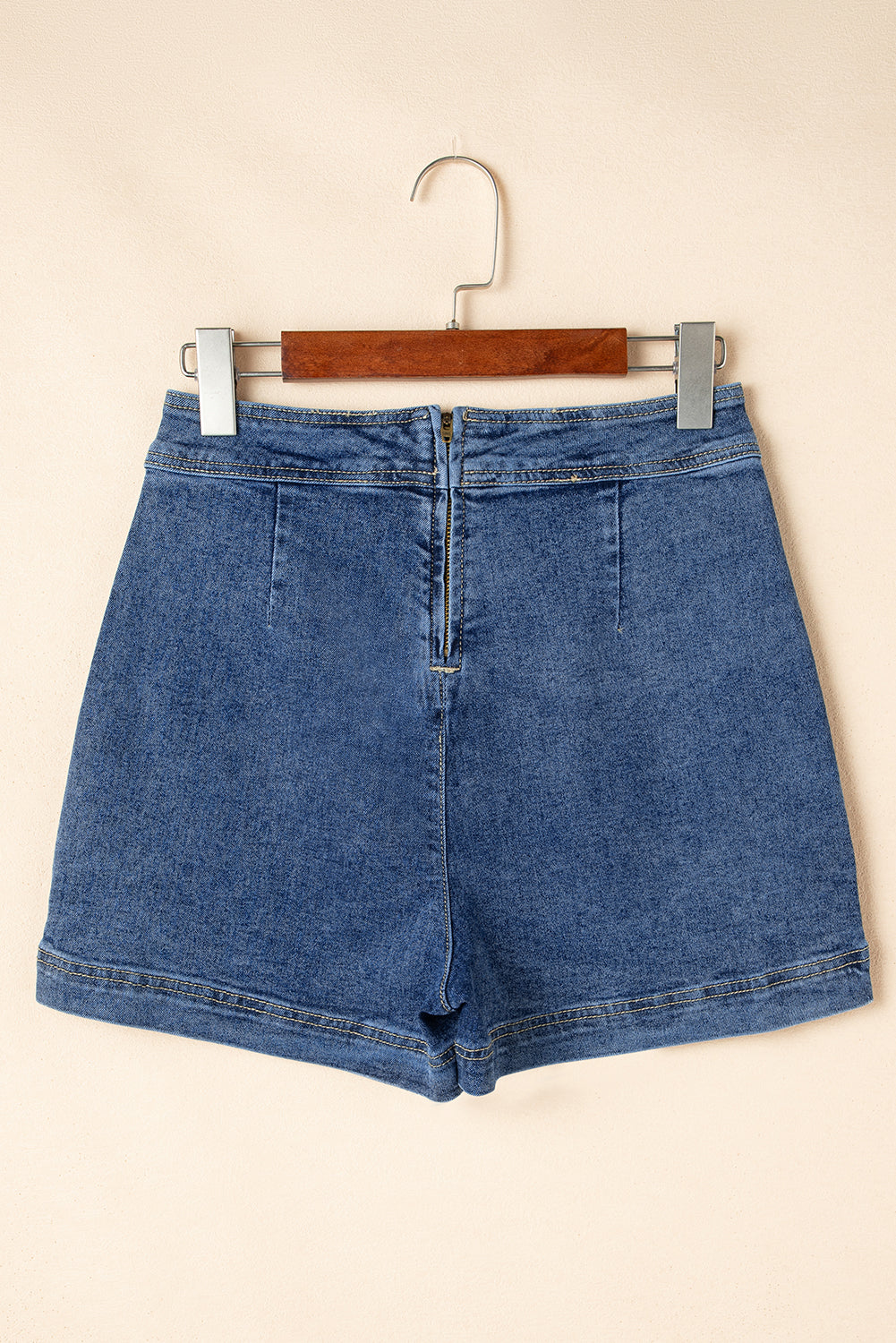 Faux Wrapped Mini Denim Skort