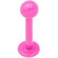 16G 5/16 Pink Acrylic Over Steel Labret Monroe Tragus