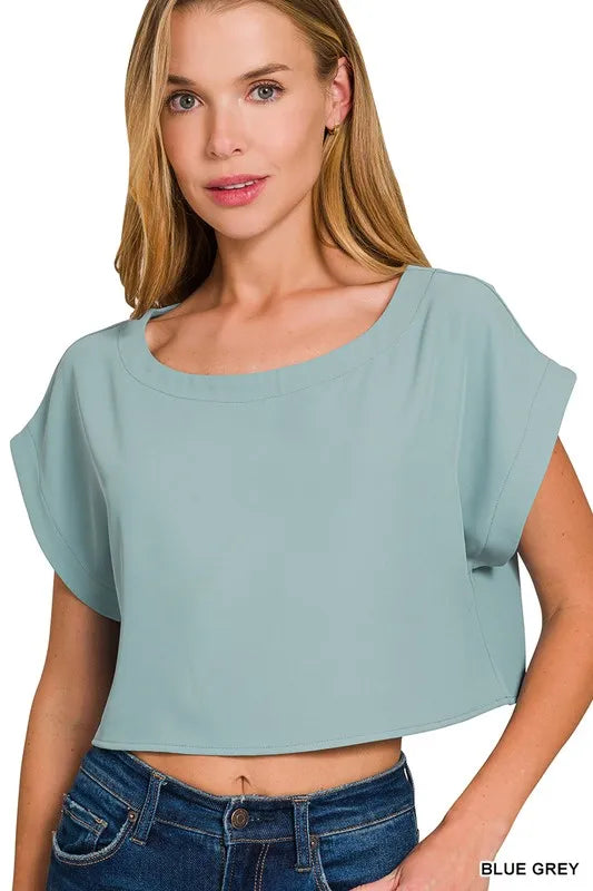 Heavy Woven Span Crop Tee & Skirt Set