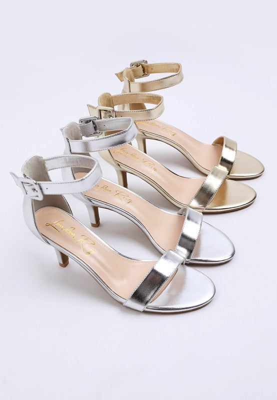 Yuti Glossy Kitten Heel Sandals