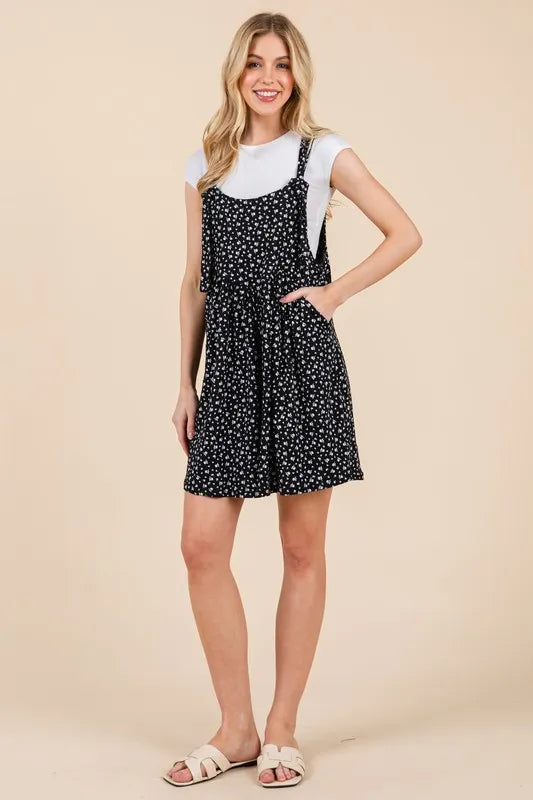 Floral Print Overalls with Pockets