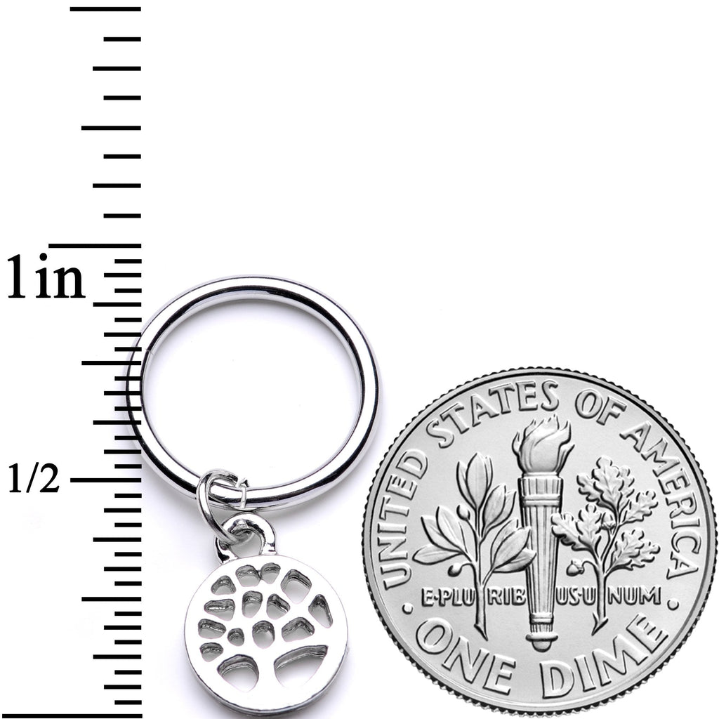 16G 3/8 Tree of Life Dangle Hinged Segment Ring
