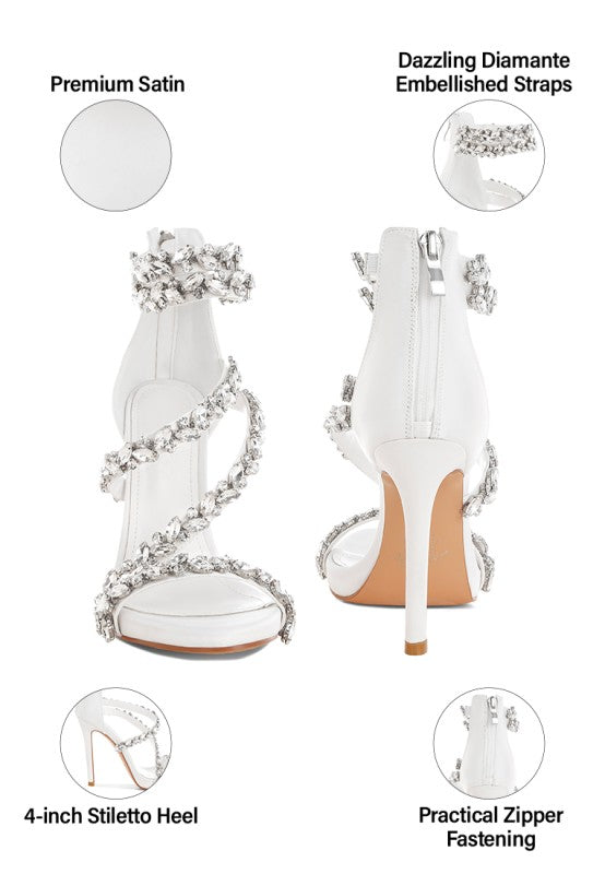 Korna Diamante Embellished Stiletto Heel Sandals