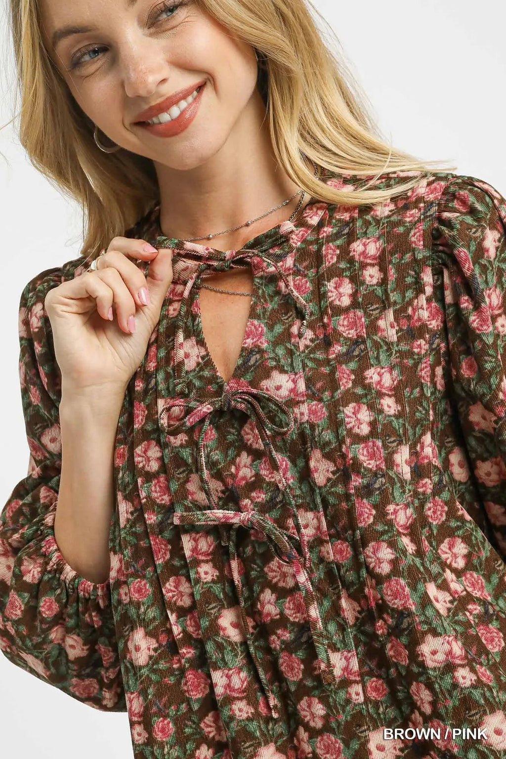 Floral Tie-Neck Babydoll Dress