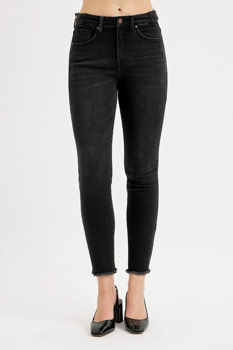 Full Size Tummy Control High Rise Adjustable Waist Skinny Jeans Plus Size