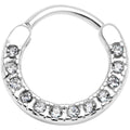 16G 3/8 Clear Gem Paved Septum Clicker