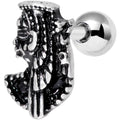 16G 1/4 Black Gem Egypt Cleopatra Anubis Cartilage Tragus Earring