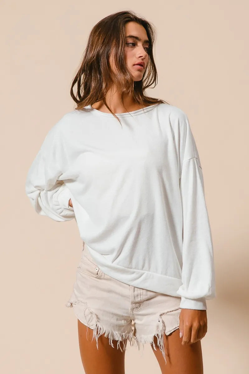 Loop Terry Pull Over With Cut Edge Band
