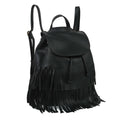 Convertible Black Double Fringe Backpack Stylish Fashion Accessory