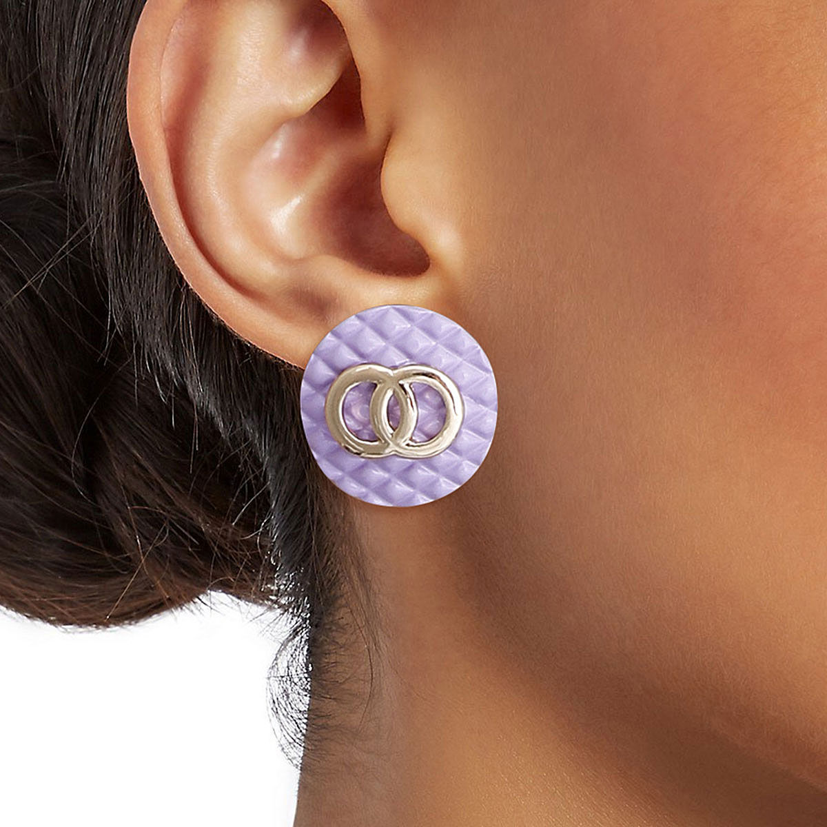 Quilted Stud Earrings Lavender Haze – Stylish Bespoke Jewelry