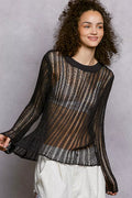 Openwork Round Neck Knit Cover Up