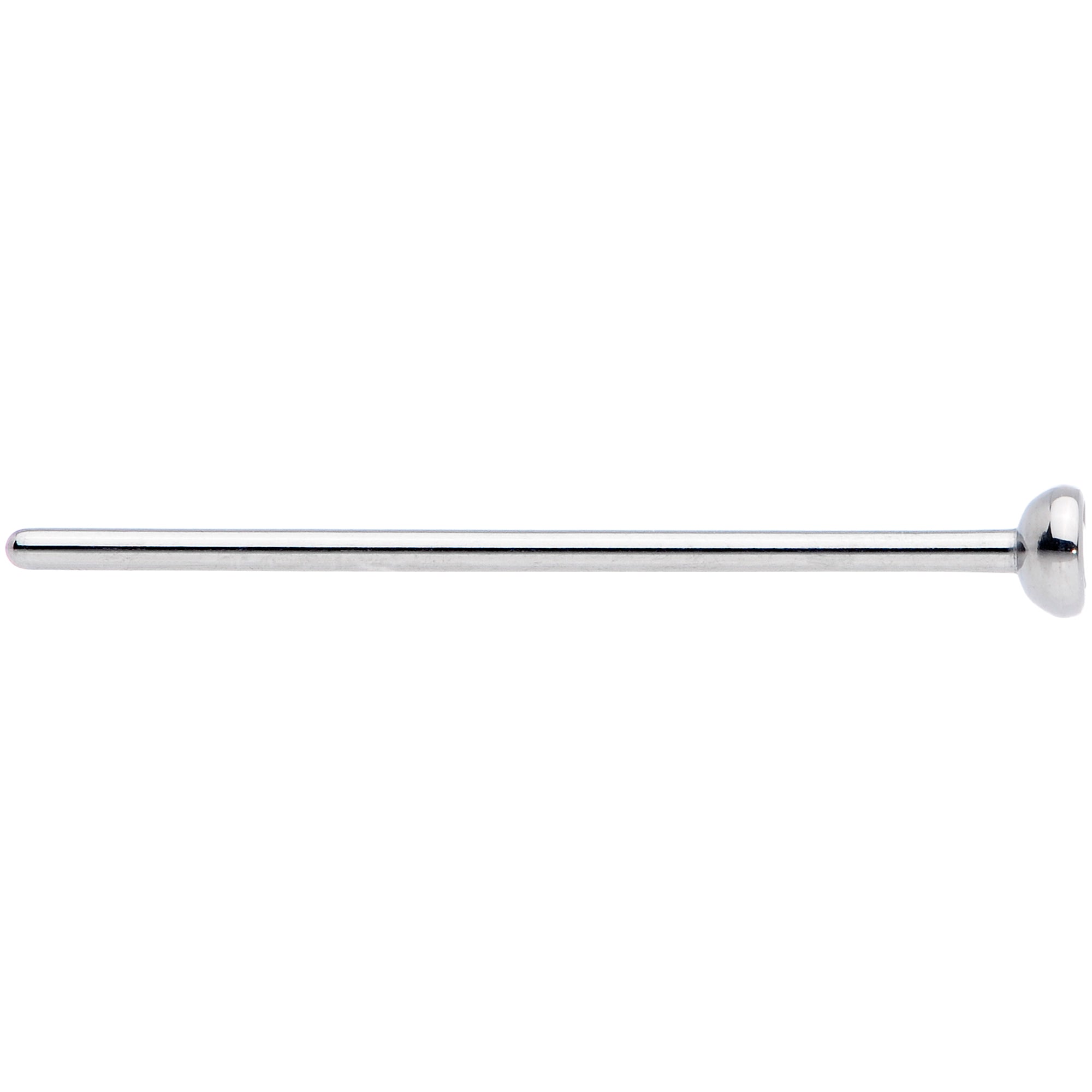 20G 3/4 Clear CZ Gem Grade 23 Titanium Fishtail Nose Ring 2.5mm