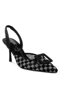 Freya Mesh Checkered Pointy Stiletto Heels