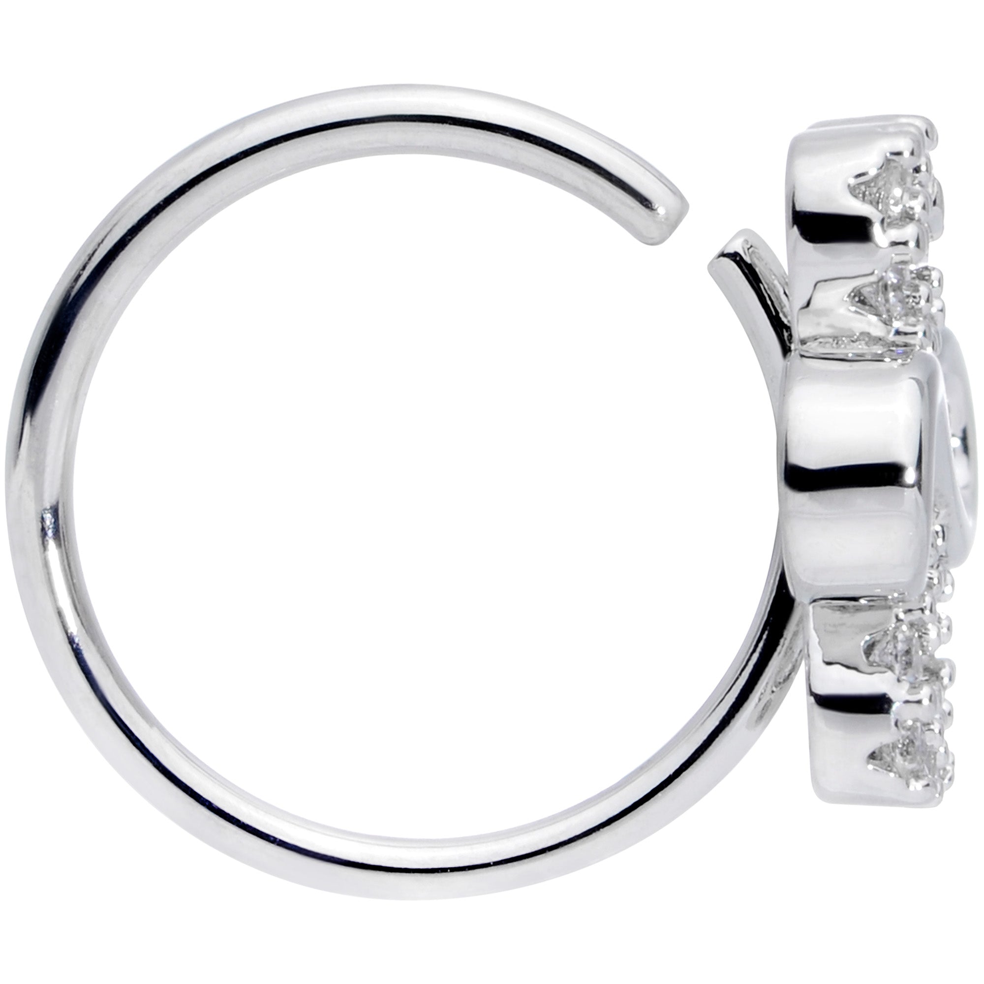 20G 5/16 Clear Gem Heart Shamrock St Patricks Day Nose Hoop