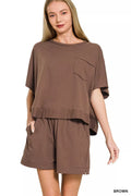 Exposed Seam Boxy Top & Shorts Set