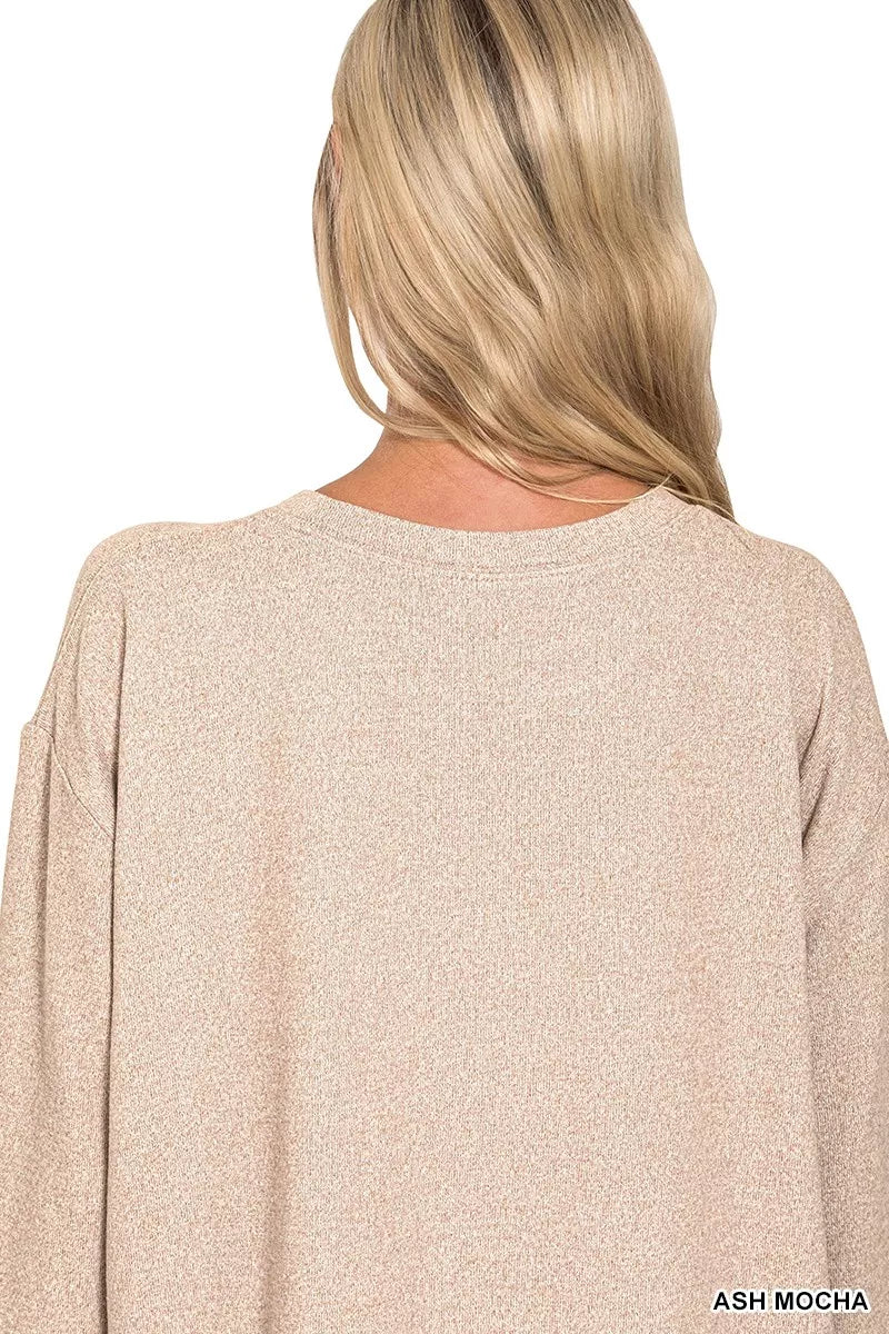 I am a Fashion Junky Soft Melange Long Sleeve Tee and Shorts Set