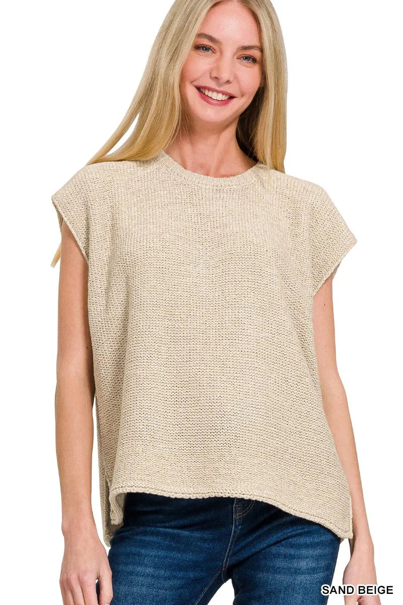 Oversized Crew Neck Sweater Vest