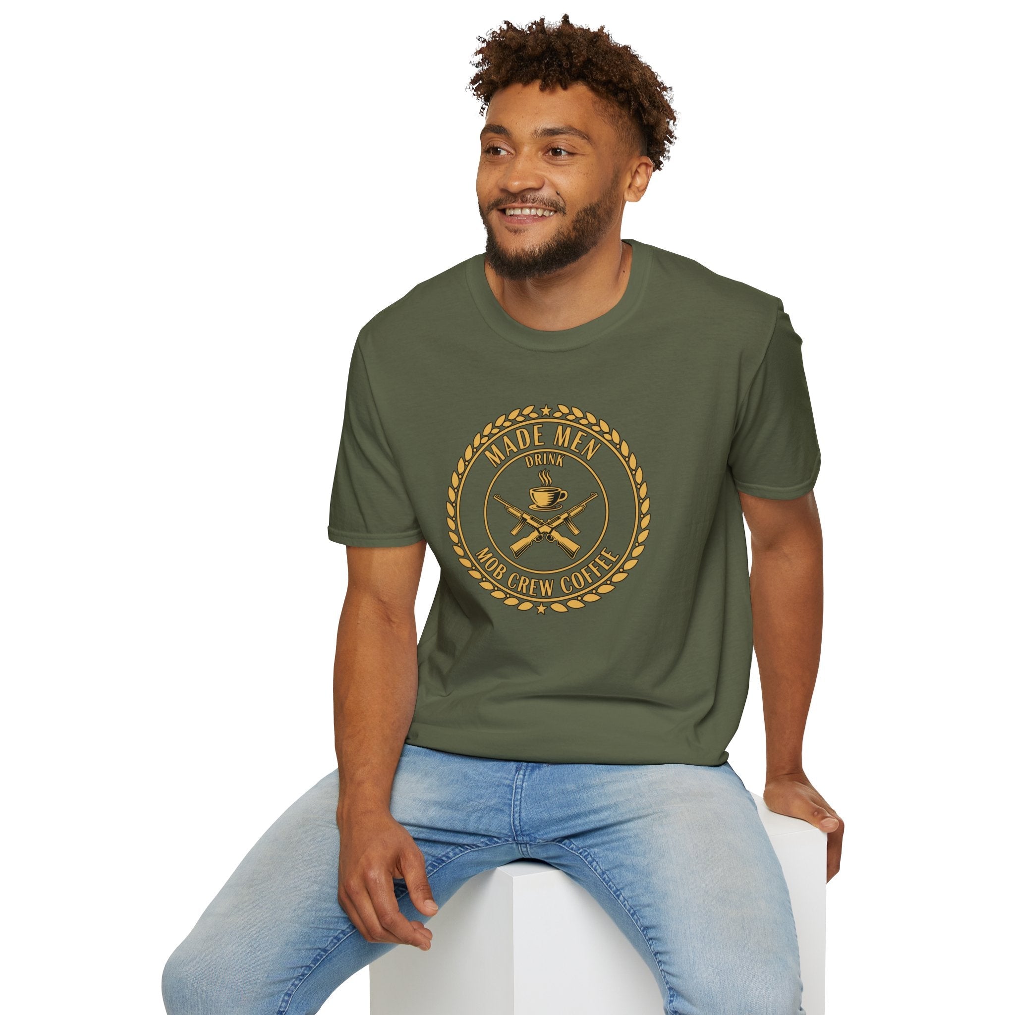 Mob Crew Made Men Drink Mob Crew Coffee T-Shirt - Perfect for Coffee Lovers