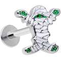 16G 5/16 Green Mummy Halloween Labret Monroe Tragus