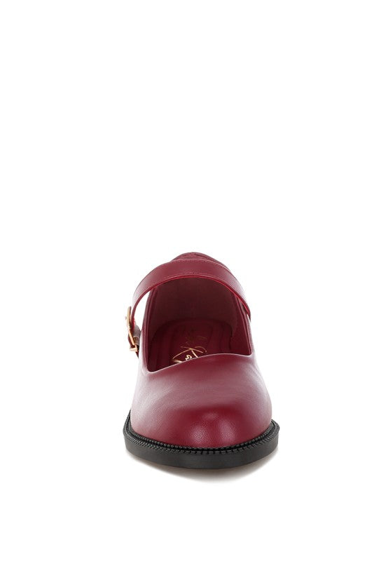 Ejeta  Faux Leather Mary Jane Shoes