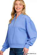 Scuba Half Zip Drop Shoulder Sweatshirt