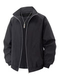 Men's Plus Size Stand Collar Zip Up Jacket
