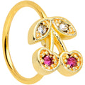 20G 5/16 Clear Purple Gem Gold Tone Very Cherry Nose Hoop