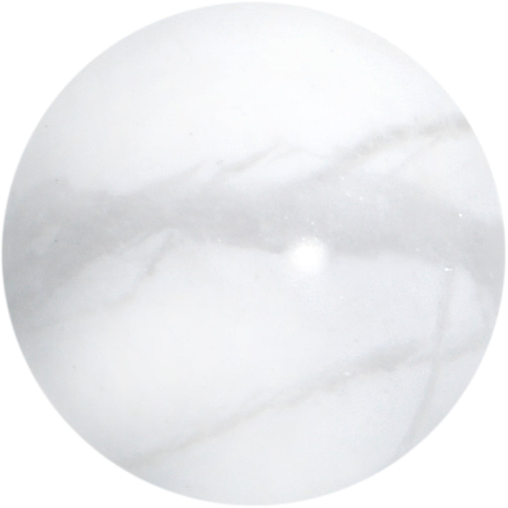 16G 1/4 Elegant White Howlite Internally Threaded Labret Tragus