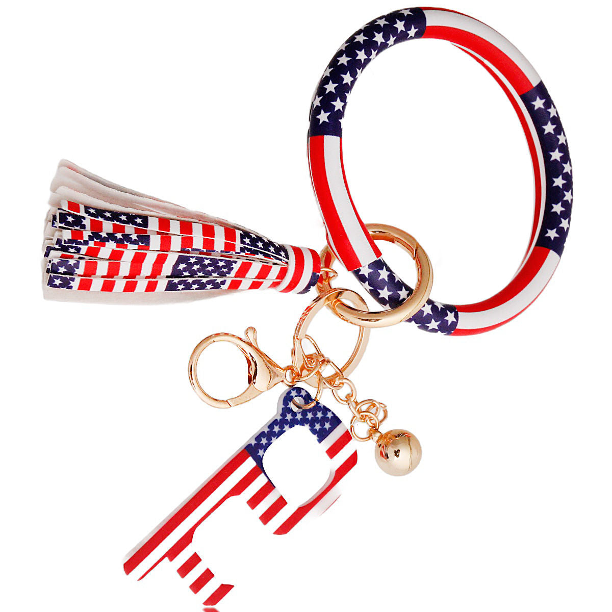 Safety Keychain Bracelet American Flag Stylish Casual Accessory