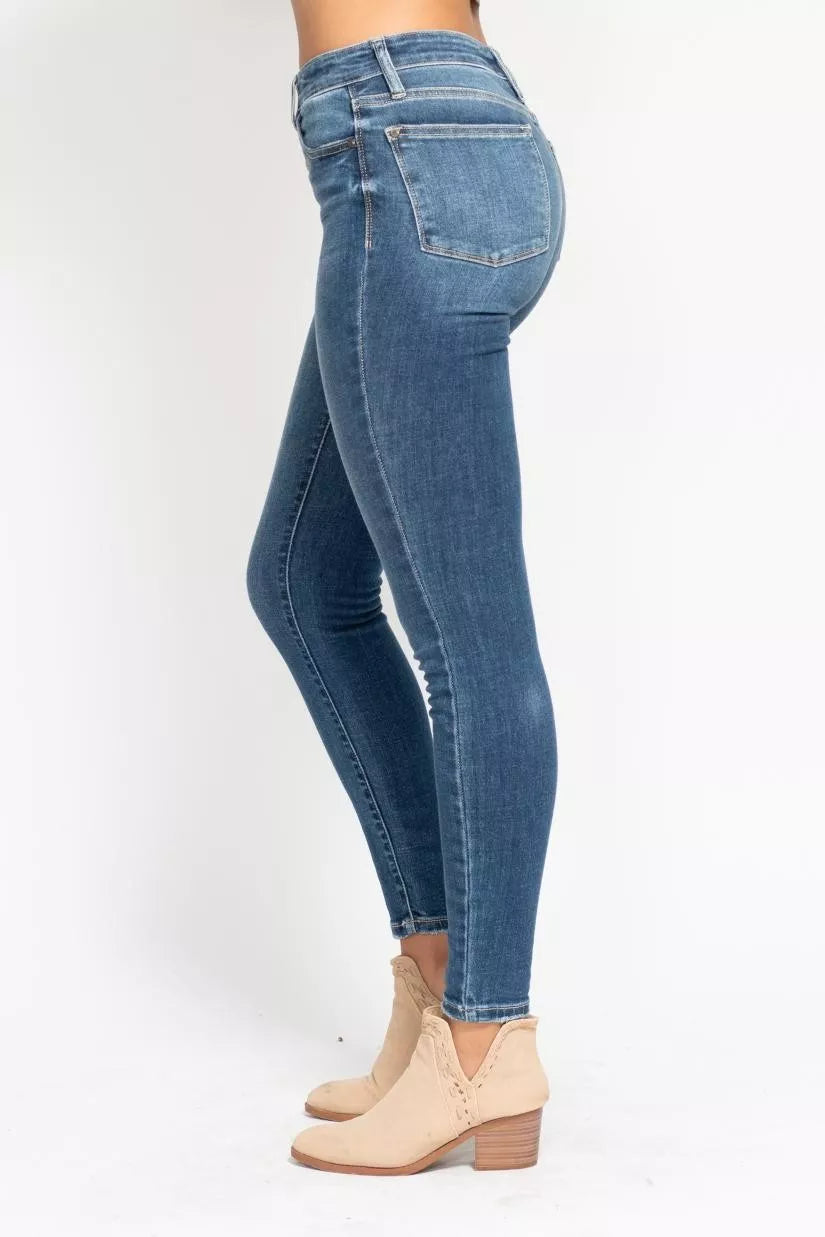 Full Size High Rise Button Fly Skinny Jeans Plus Size