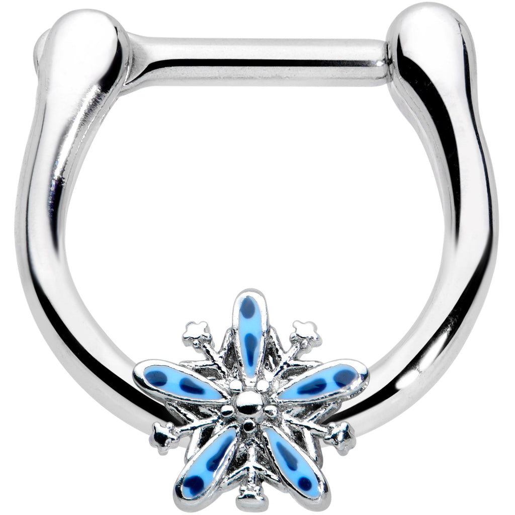 16G 5/16 Snowflake Blues Christmas Cartilage Clicker