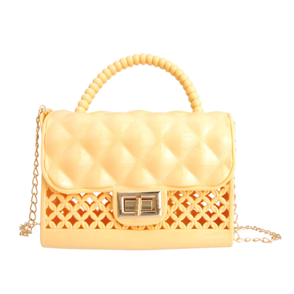 Fashion Handbag Yellow Jelly Mini Top Handle Crossbody Chic Stylish