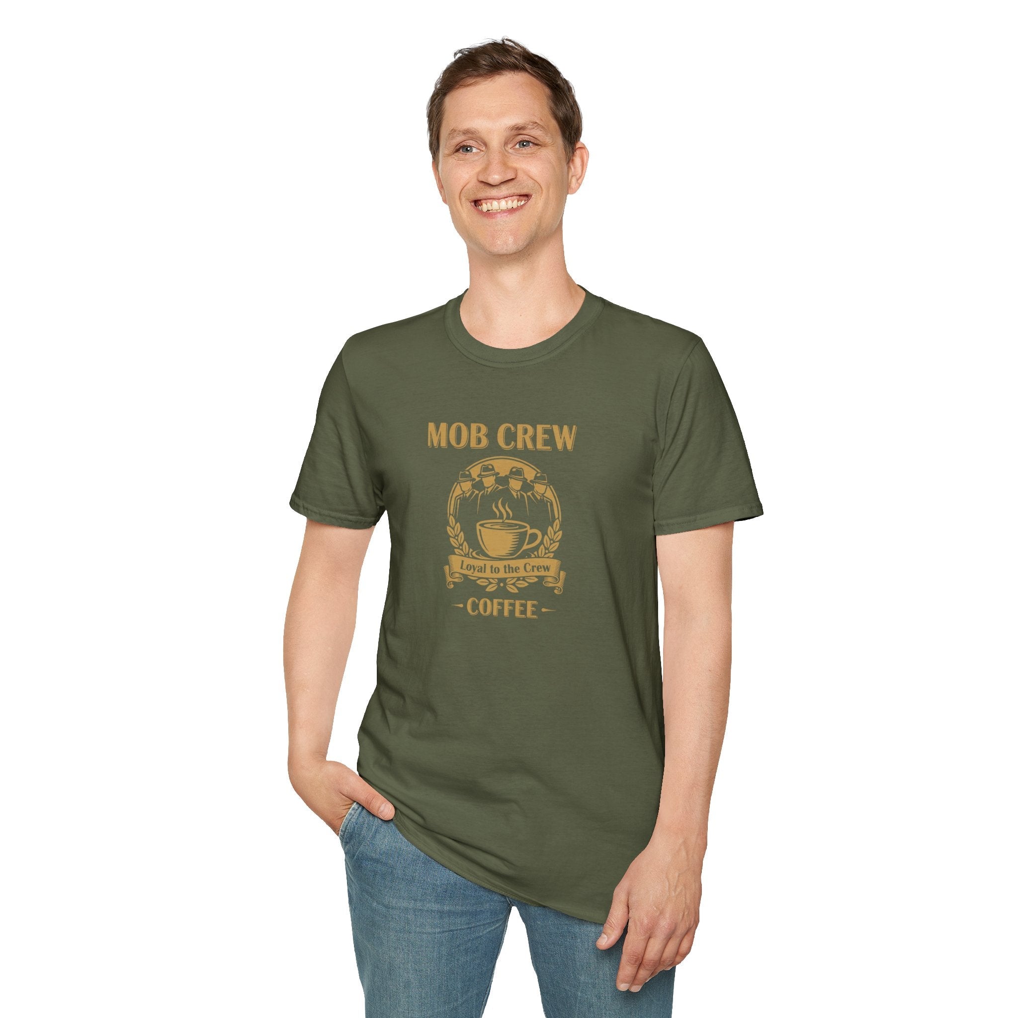 Mob Crew Loyal to The Crew T-Shirt - Vintage Coffee Lover Tee for Coffee Enthusiasts