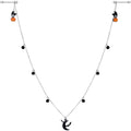 14G 9/16 Pumpkin Black Cat Moon Bats Dangle Halloween Nipple Chain