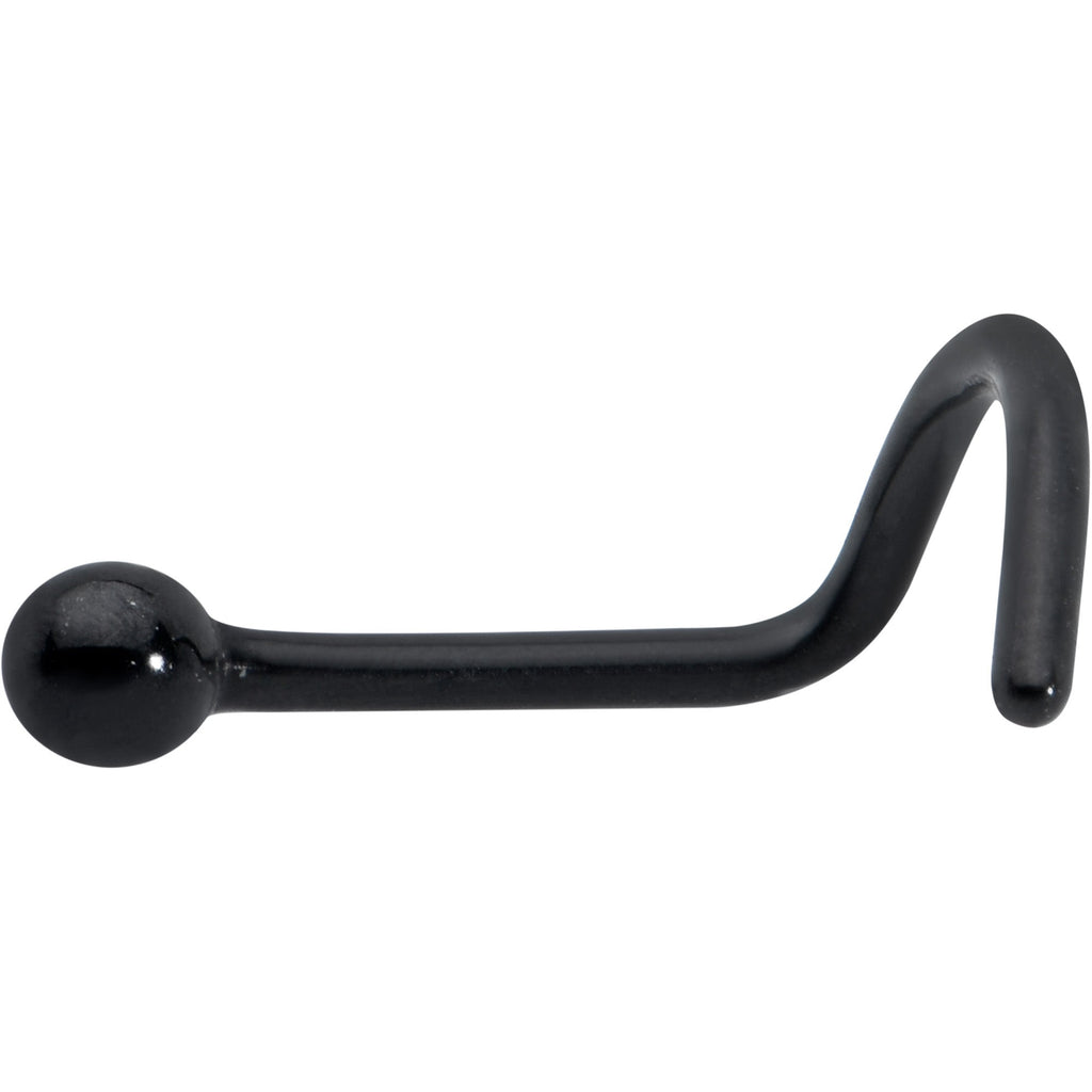 20G 1/4 Black ASTM F-136 Implant Grade Titanium Ball End Left Side Nose Screw