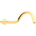 18G 1/4 Gold Hue ASTM F-136 Implant Grade Titanium Cone End Left Side Nose Screw