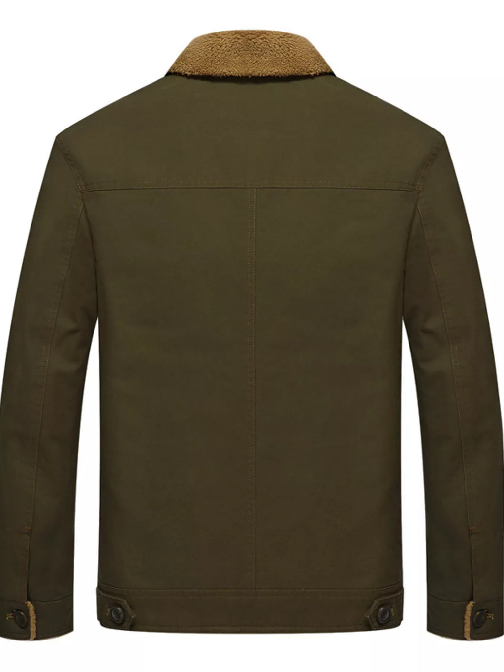 Men's Plus Size Button Up Fleece Lined Jacket