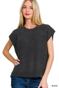 Oversized Crew Neck Sweater Vest