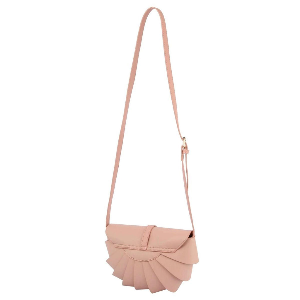 Fashion Handbag Blush Pleated Semicircle Crossbody Stylish Chic Accessory
