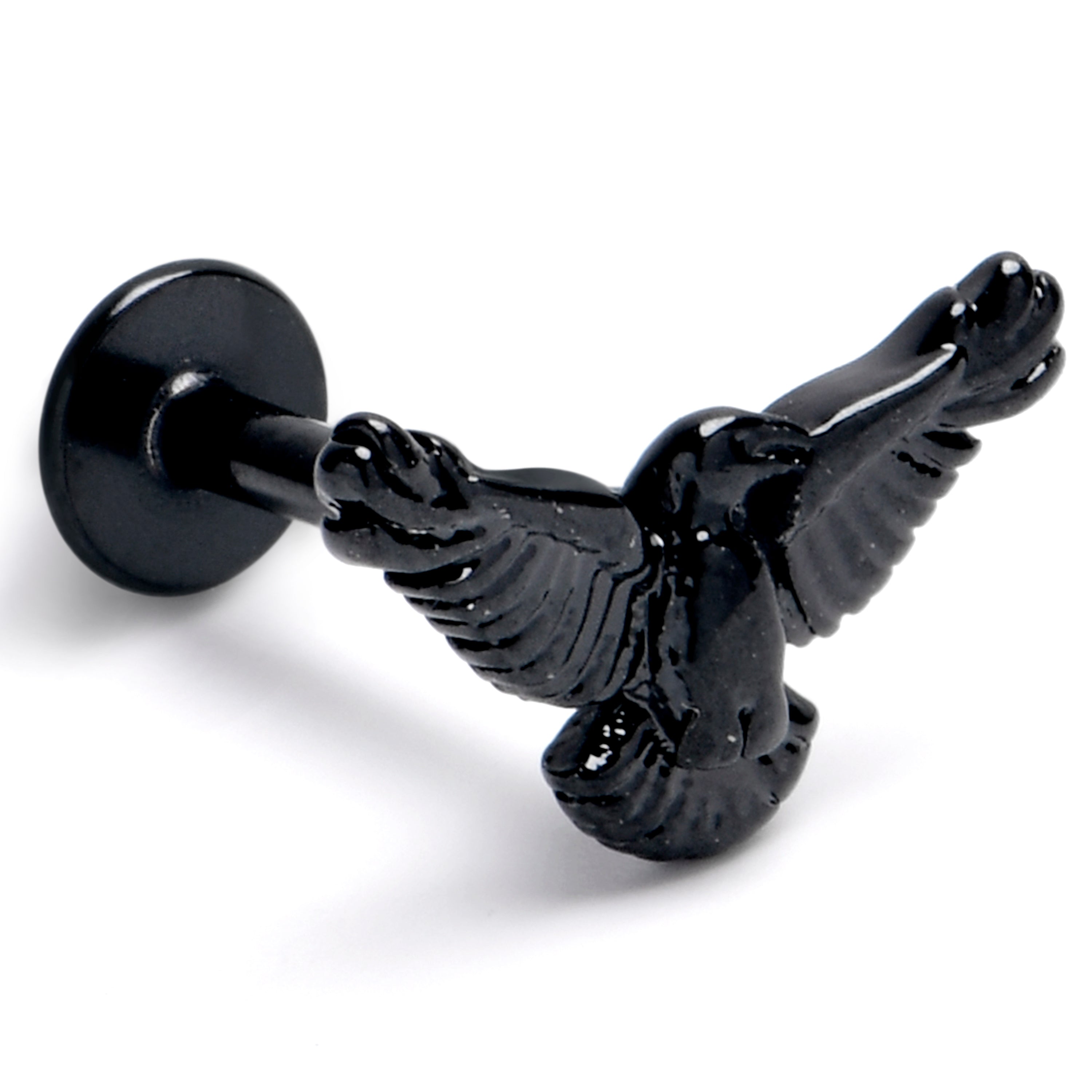 16G 5/16 Black Raven Bird Labret Monroe Tragus