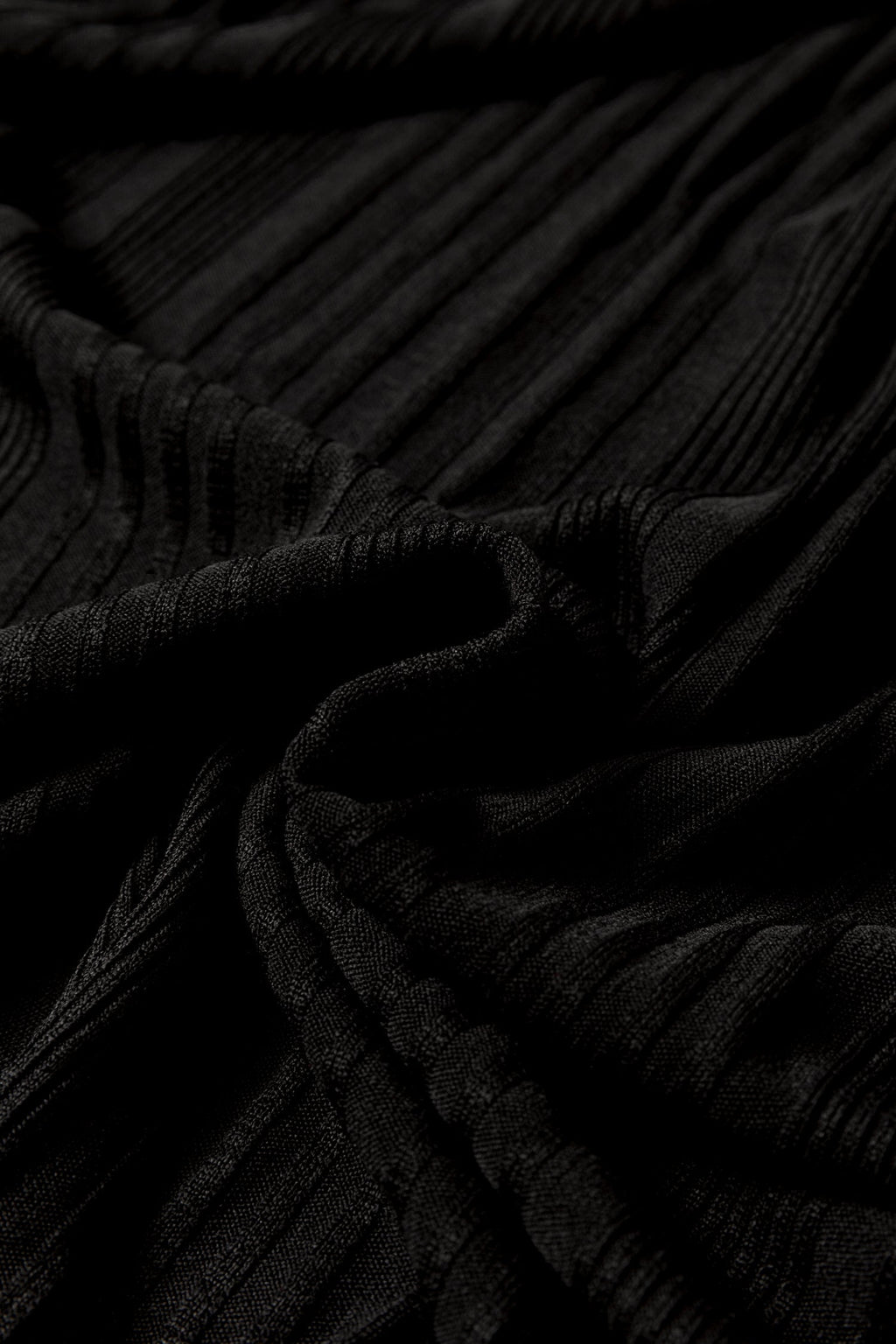 Black Ribbed Open Front Knitted Top with Pockets