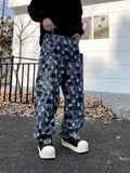 Men's Full Size Patchwork Wide Leg Jeans Plus Size