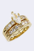 Statement Double Ring with Cubic Zirconia – Stylish Fashion Jewelry