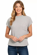 Chenille Waffle Short Sleeve Sweater