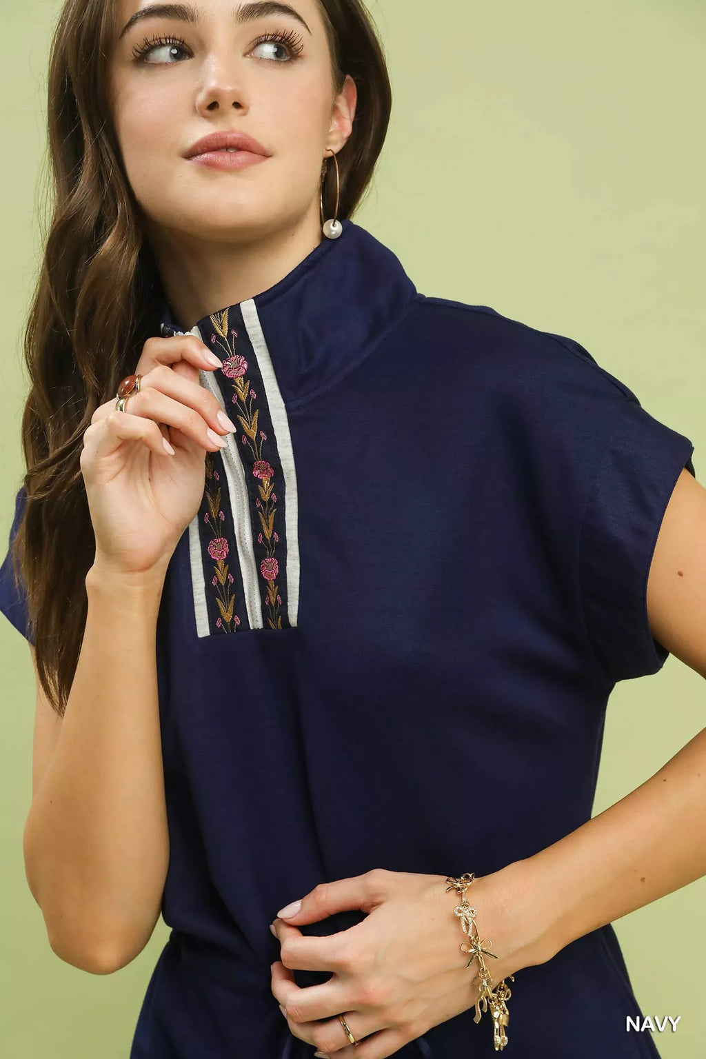 Dolman Sleeve Zip Detail Dress