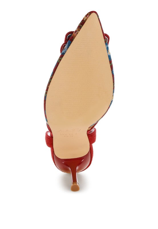 Miraya Embroidered Buckle Detail Stiletto Heels