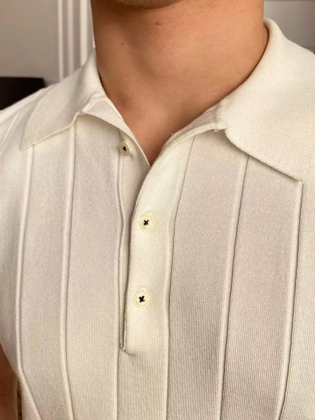 Men's Plus Size Slim Fit Knitted Polo Shirt